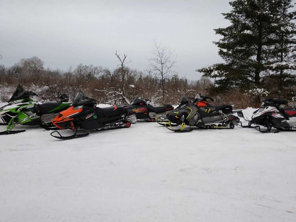 So many places to snowmobile to in Hayward, WI